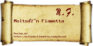 Moltsán Fiametta névjegykártya